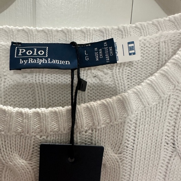 Ralph Lauren Women's White Cable Knit Sweater - Picture 3 of 3